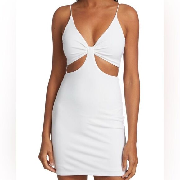 Alice and Olivia Havana Cut-Out Minidress White Size 12 - Picture 1 of 9